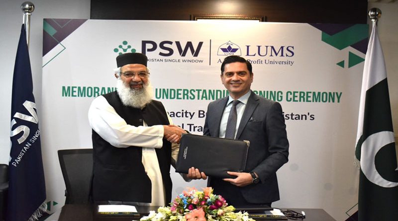 LUMS, PSW Sign MoU to Boost Trade Facilitation Capacity, Research LUMS, PSW Sign MoU to Boost Trade Facilitation Capacity, Research